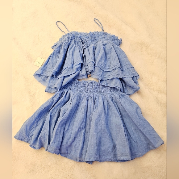 New Free People Free-Est Layla Set In Cornflower Blue Size XS - Picture 5 of 14